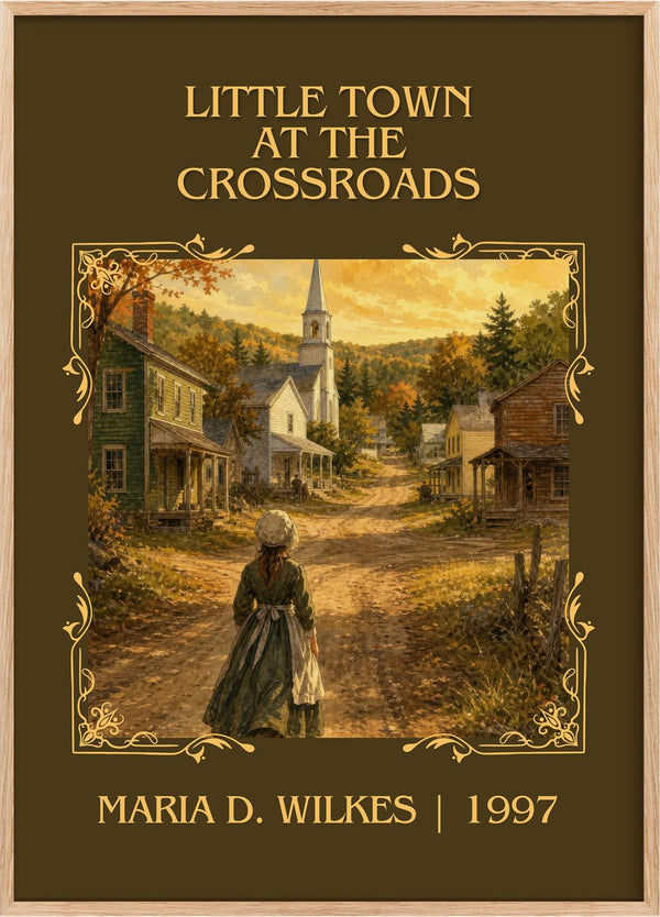 Little Town at the Crossroads Classic Book Art Print by M. Wilkes