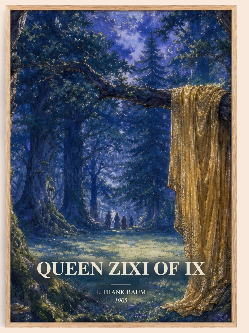 Queen Zixi Of Ix watercolour book poster by L. Frank Baum – framed literary art print