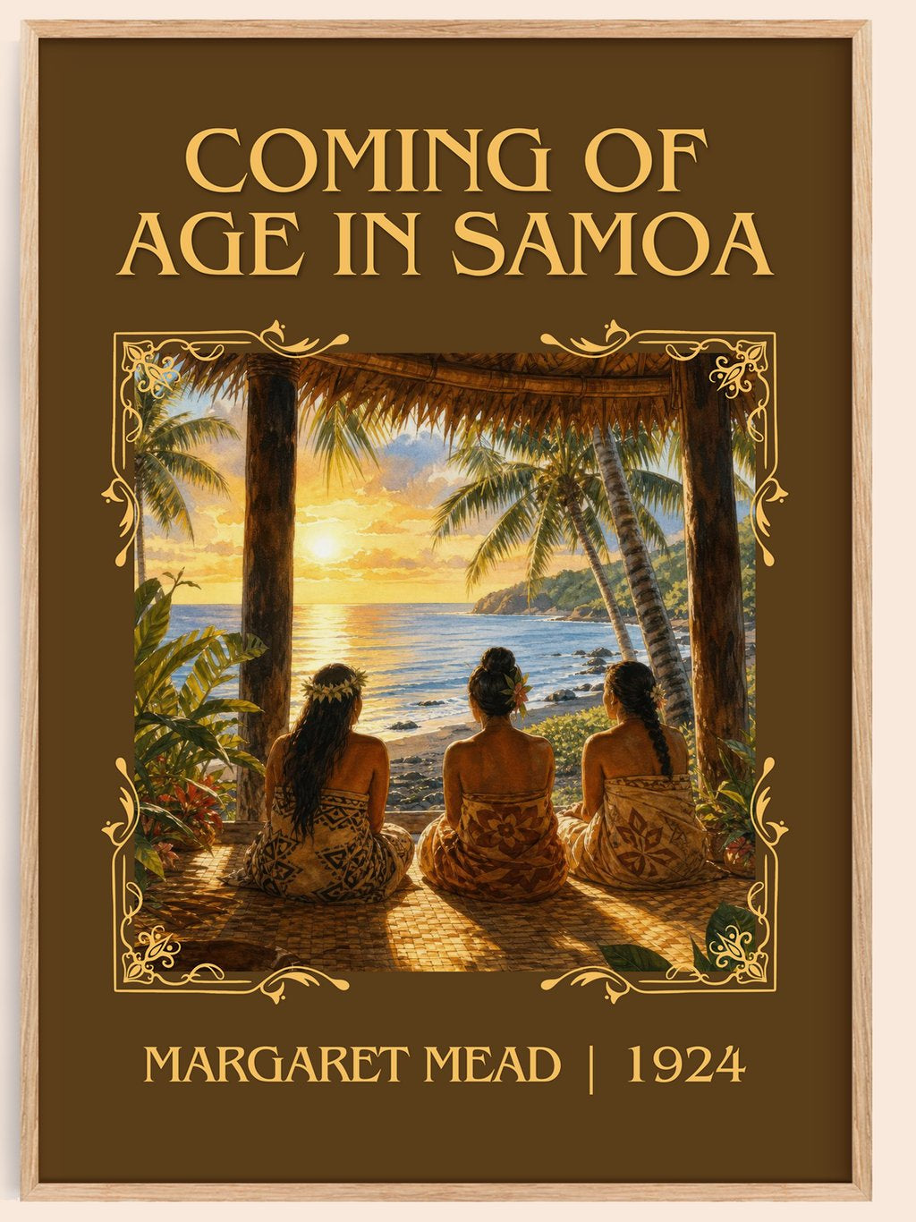 Coming of age in Samoa Classic Book Art Print by Margaret Mead – book poster