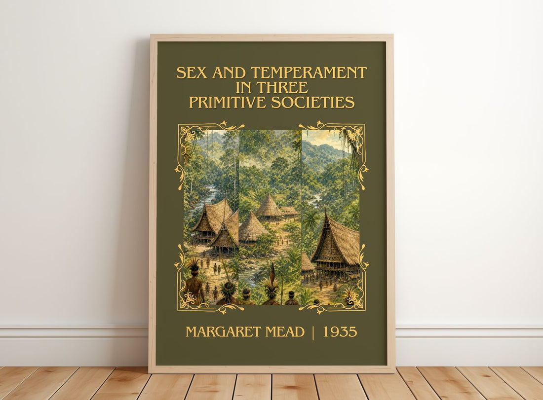 Sex and temperament in three primitive societies Classic Book Art Print by Margaret Mead – framed print leaning on a wooden floor