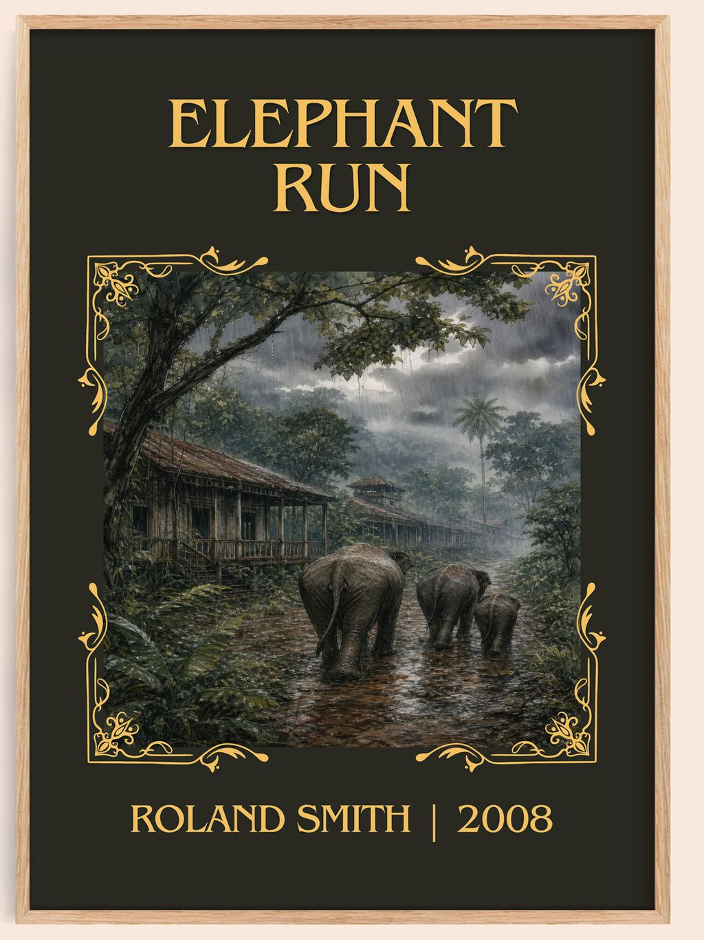 Elephant run Classic Book Art Print by Roland Smith – book poster