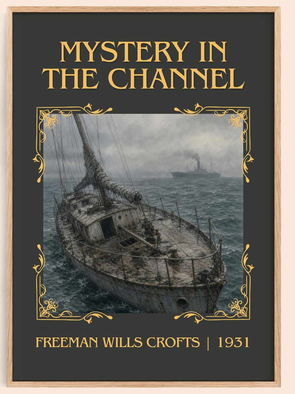 Mystery in the channel Classic Book Art Print by Freeman Wills Crofts – book poster