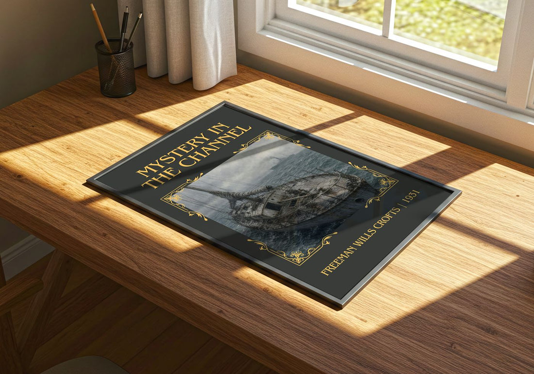 Mystery in the channel Classic Book Art Print by Freeman Wills Crofts – print on a sunlit desk