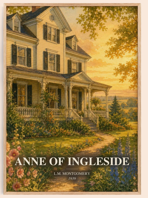 Anne Of Ingleside watercolour book poster by L.M. Montgomery – framed literary art print
