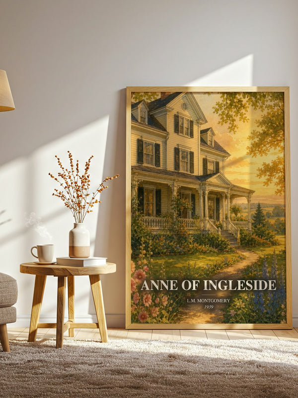 Anne Of Ingleside watercolour print in frame leaning in hallway – childrens wall art