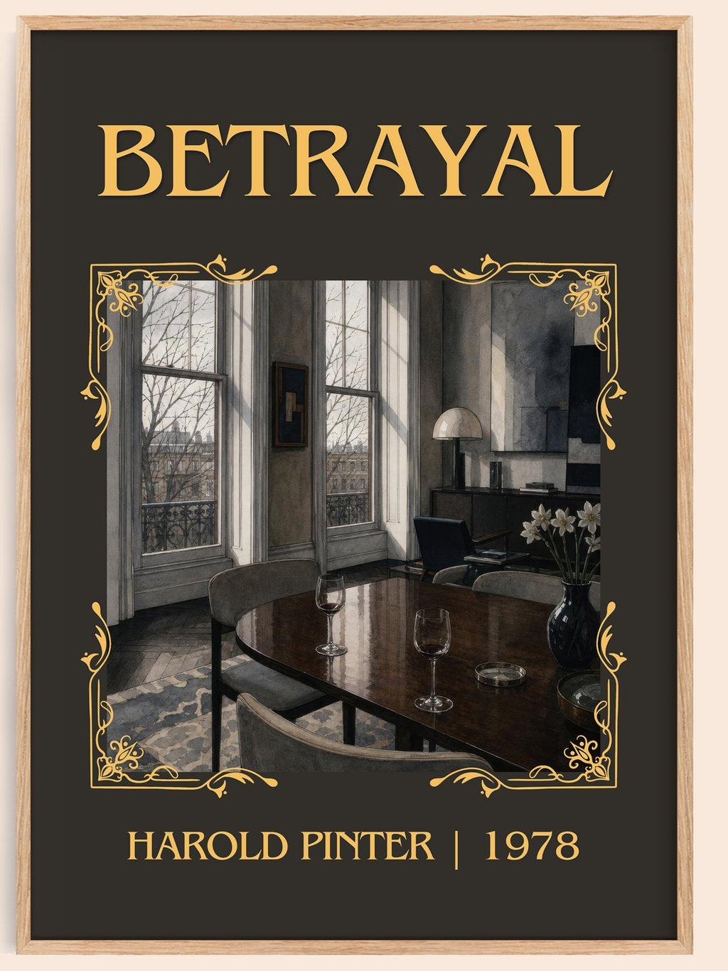 Betrayal Classic Book Art Print by Harold Pinter – book poster