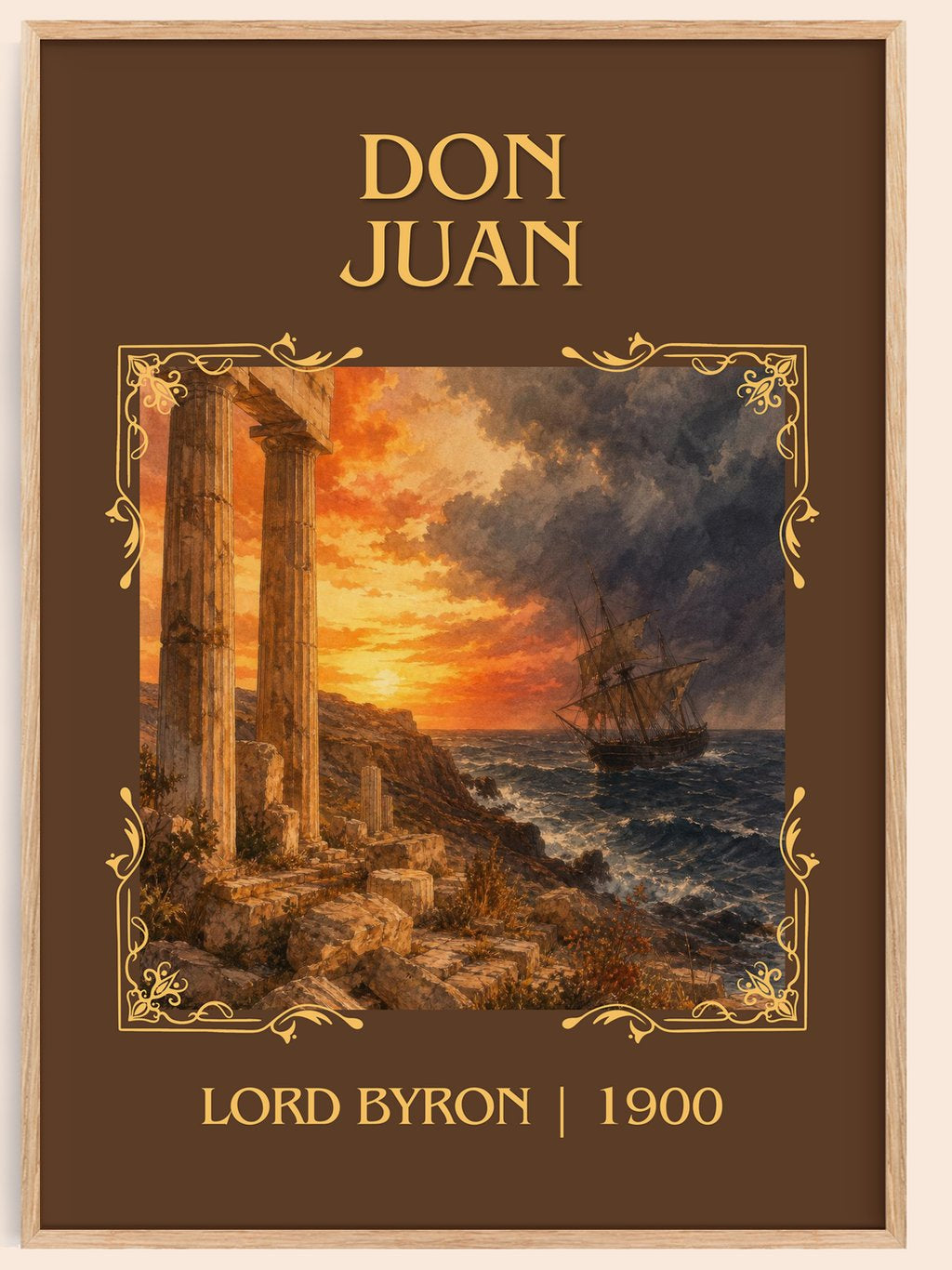 Don Juan Classic Book Art Print by Lord Byron – book poster