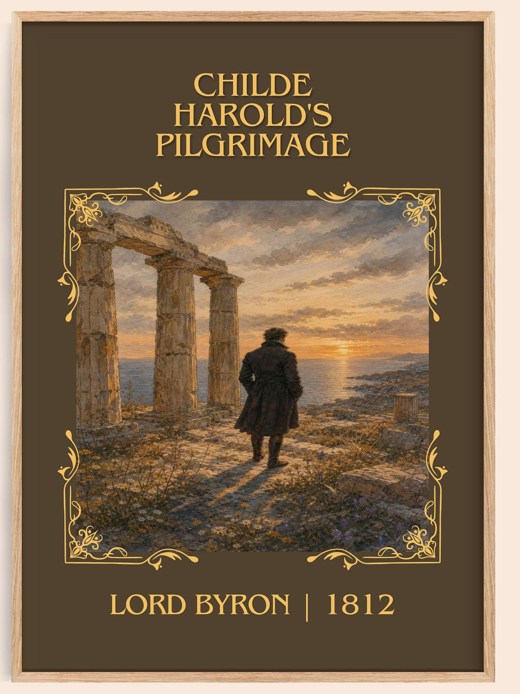 Childe Harold's pilgrimage Classic Book Art Print by Lord Byron – book poster