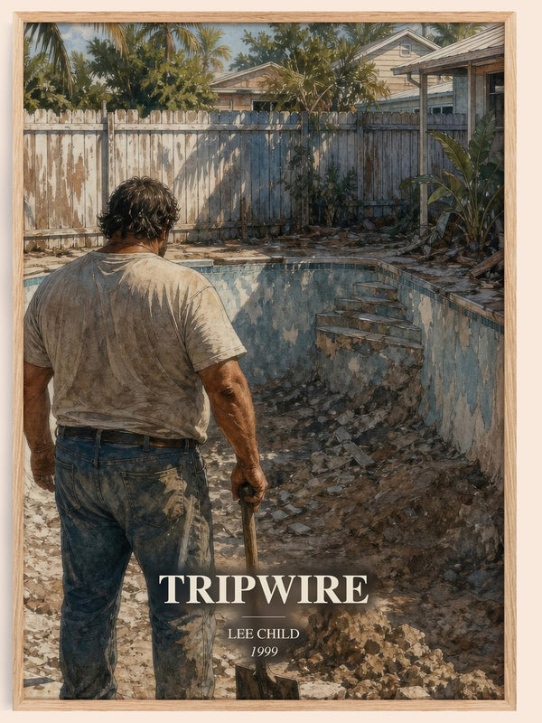 Tripwire watercolour book poster by Lee Child – framed literary art print