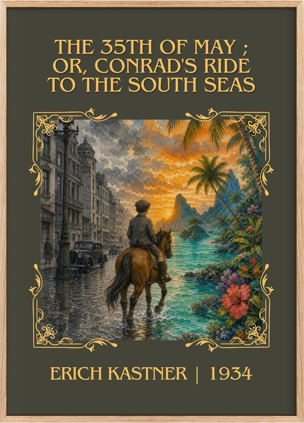 The 35th of May ; or, Conrad's ride to the South seas Classic Book Art Print by Erich Kästner