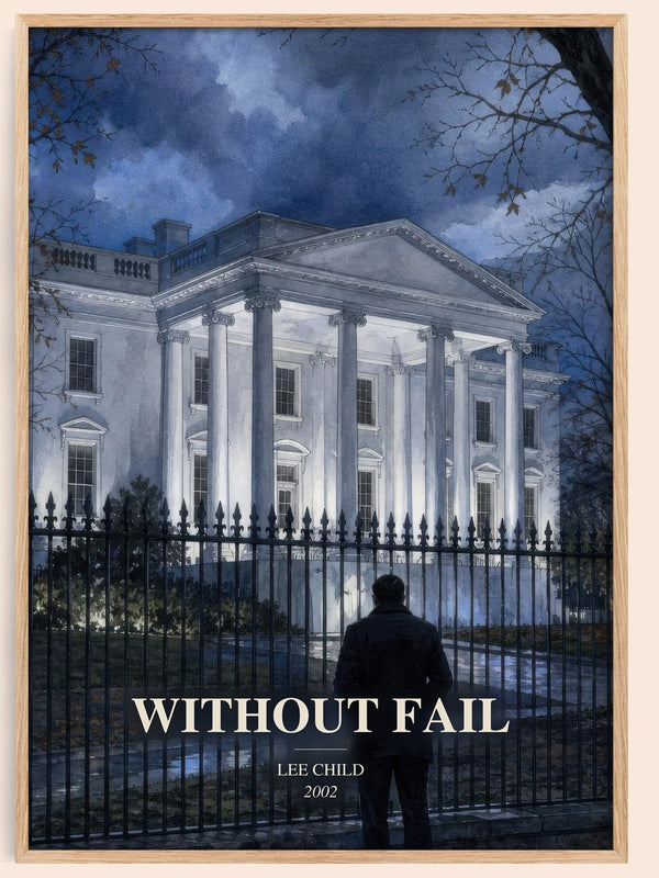 Without Fail watercolour book poster by Lee Child – framed literary art print