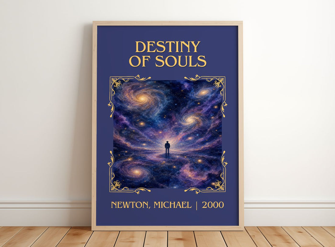 Destiny of souls Classic Book Art Print by Newton, Michael – framed print leaning on a wooden floor