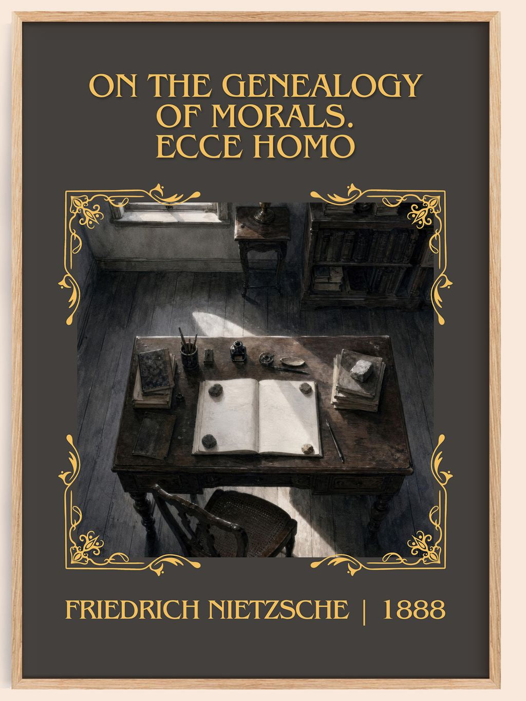 On the genealogy of morals. Ecce Homo Classic Book Art Print by Friedrich Nietzsche – book poster