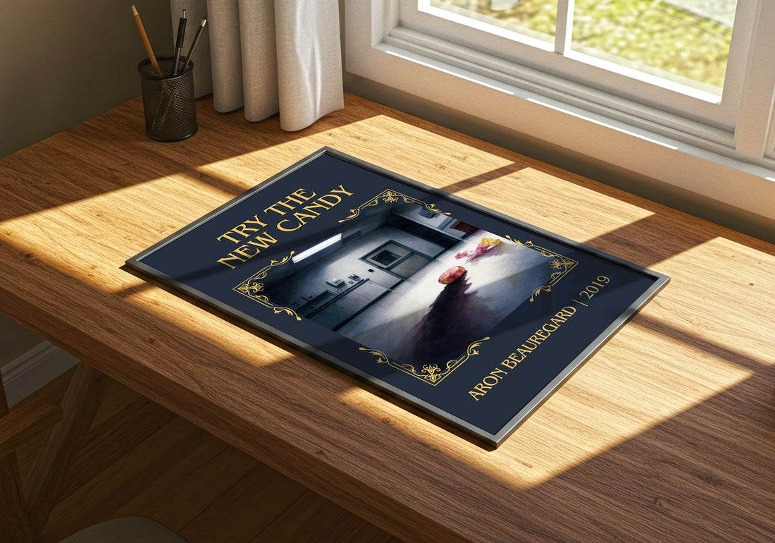 Try the New Candy Classic Book Art Print by Aron Beauregard – print on a sunlit desk