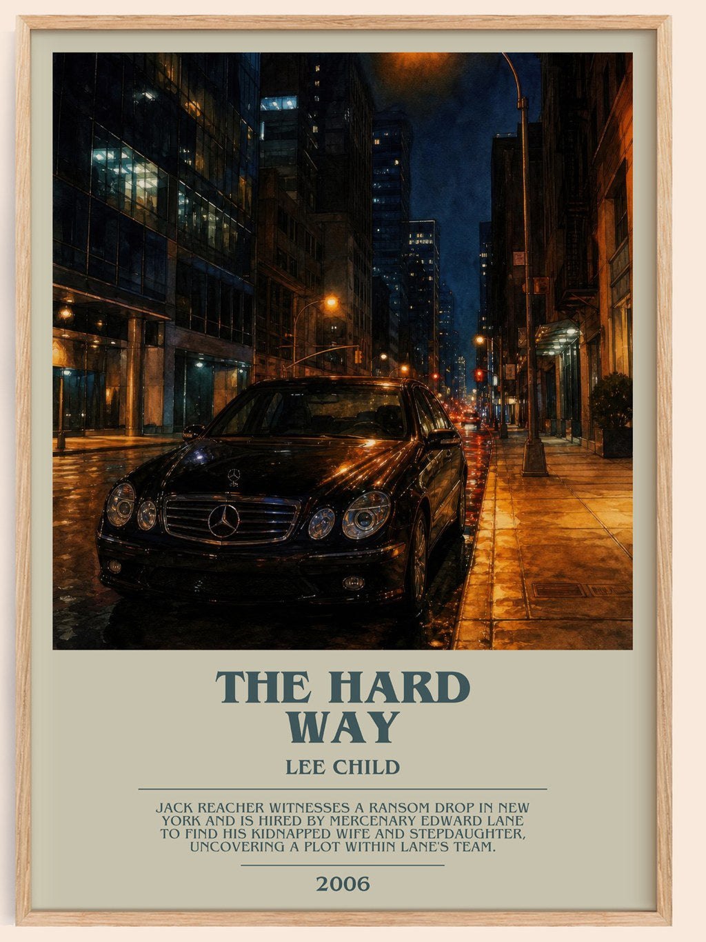 The Hard Way bookish book poster by Lee Child – framed literary art print