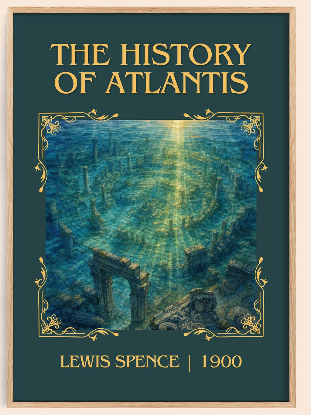 The history of Atlantis Classic Book Art Print by Lewis Spence – book poster