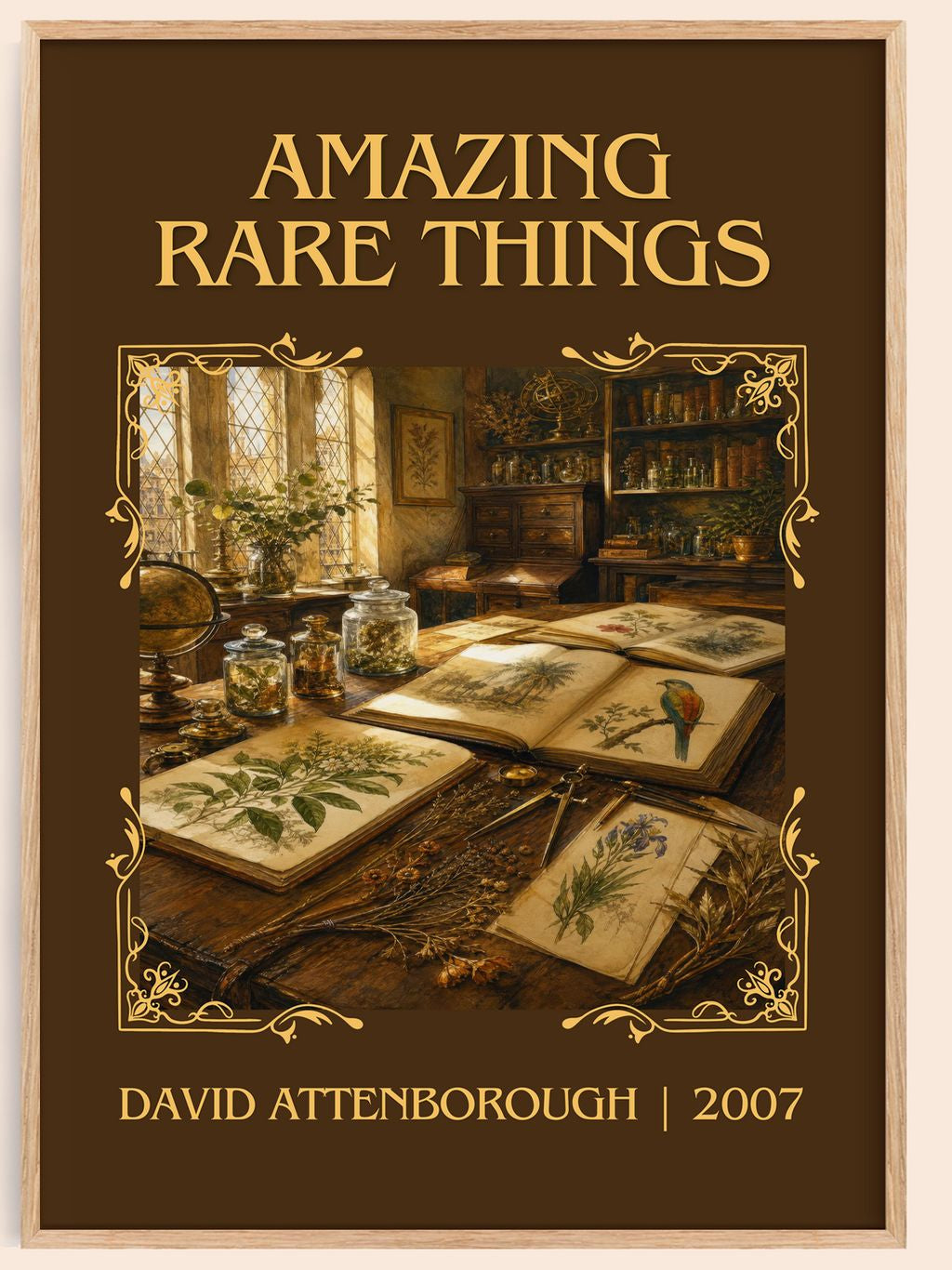 Amazing rare things Classic Book Art Print by David Attenborough – book poster
