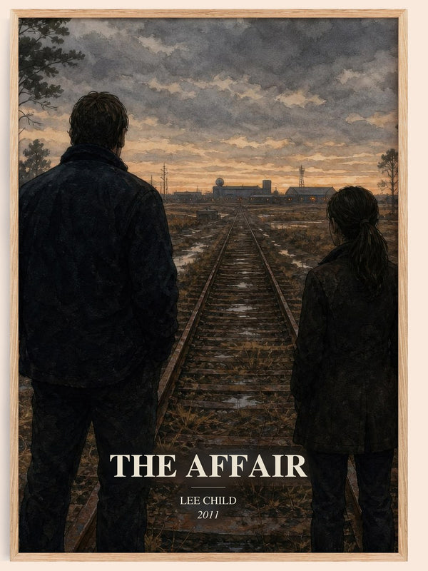 The Affair watercolour book poster by Lee Child – framed literary art print