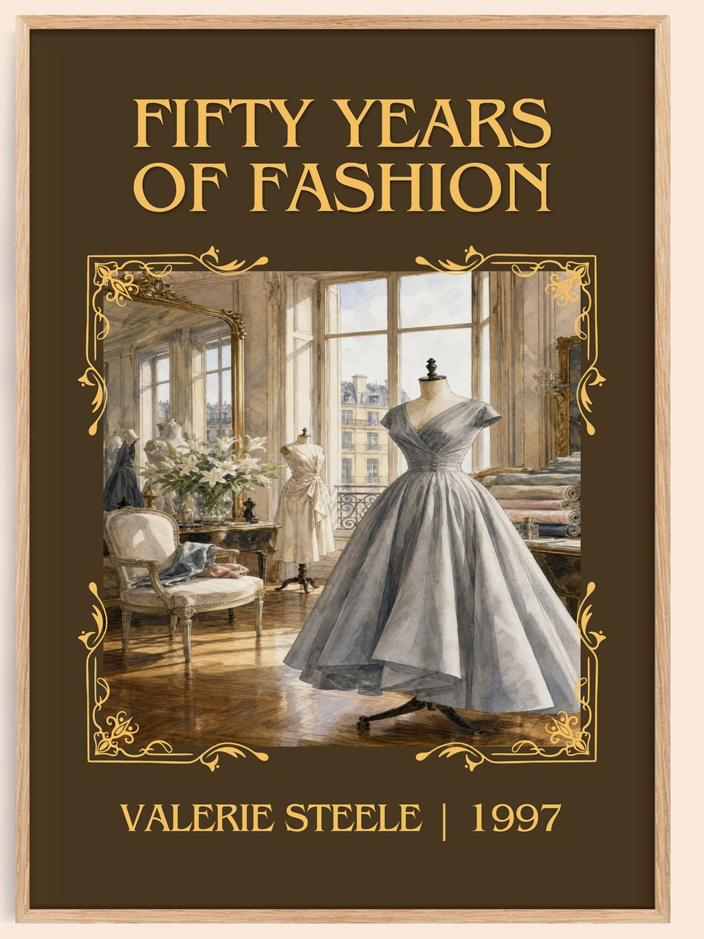 Fifty years of fashion Classic Book Art Print by Valerie Steele – book poster