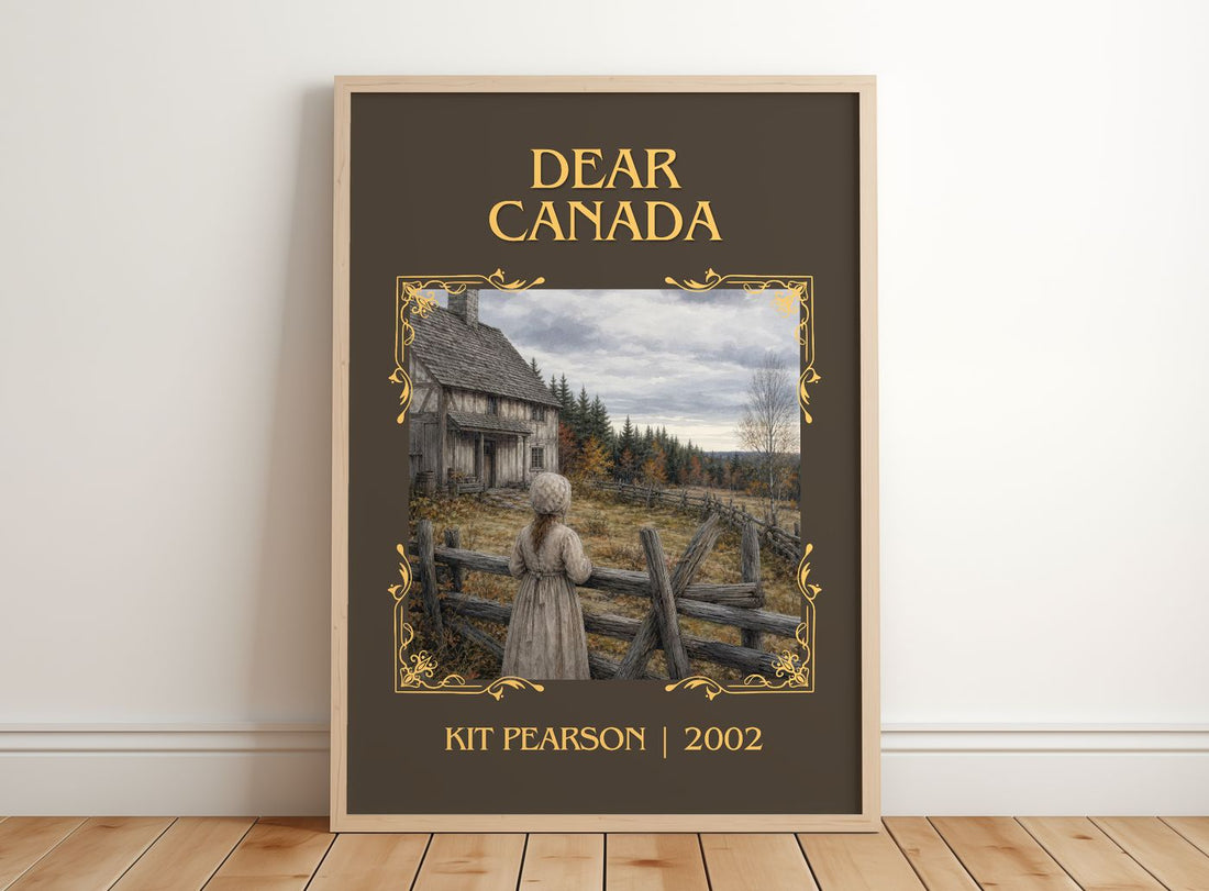 Dear Canada Classic Book Art Print by Kit Pearson – framed print leaning on a wooden floor