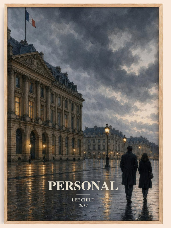 Personal watercolour book poster by Lee Child – framed literary art print
