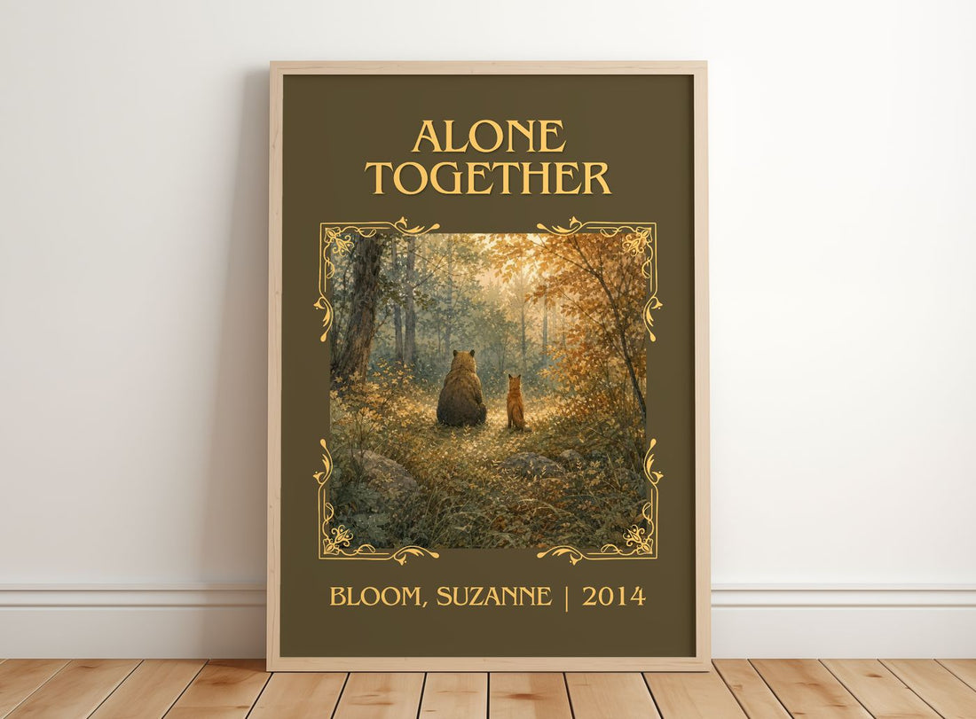 Alone together Classic Book Art Print by Bloom, Suzanne – framed print leaning on a wooden floor