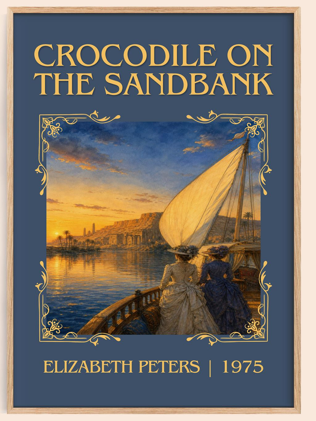 Crocodile on the sandbank Classic Book Art Print by Elizabeth Peters – book poster