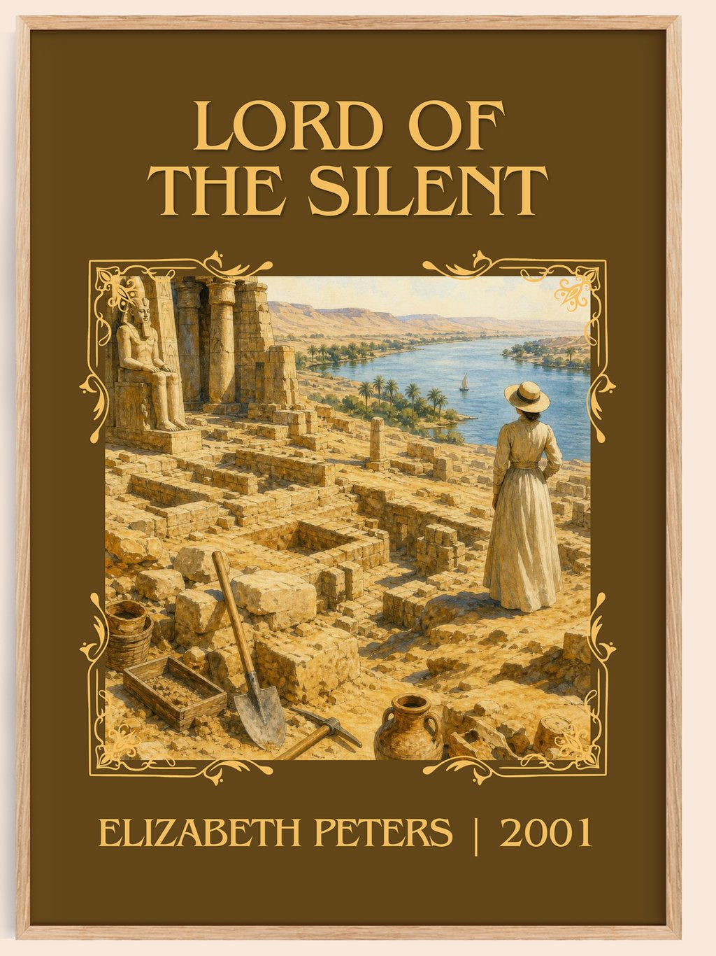 Lord of the silent Classic Book Art Print by Elizabeth Peters – book poster