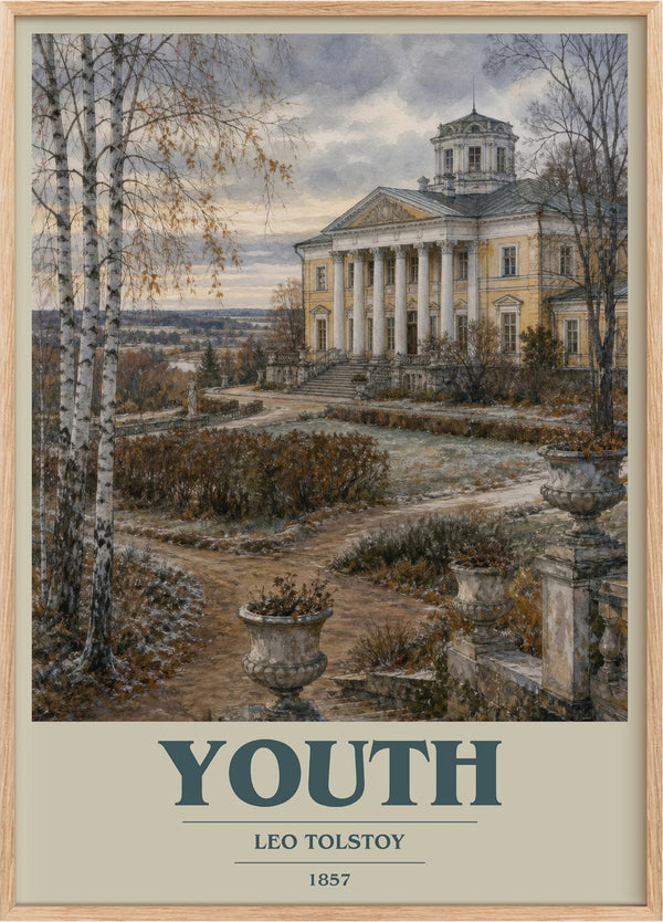 Youth Book Cover Poster by Leo Tolstoy