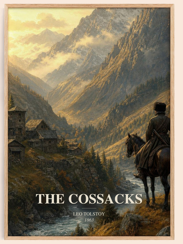 The Cossacks watercolour book poster by Leo Tolstoy – framed literary art print