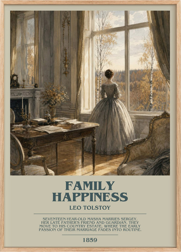 Family Happiness Bookish Wall Art by Leo Tolstoy