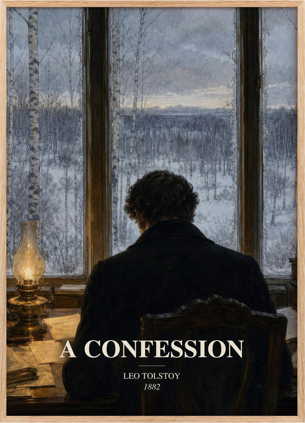 A Confession Book Watercolour Illustration by Leo Tolstoy