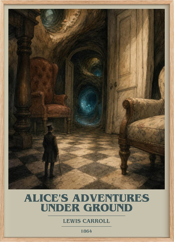 Alice's Adventures Under Ground Book Cover Poster by Lewis Carroll