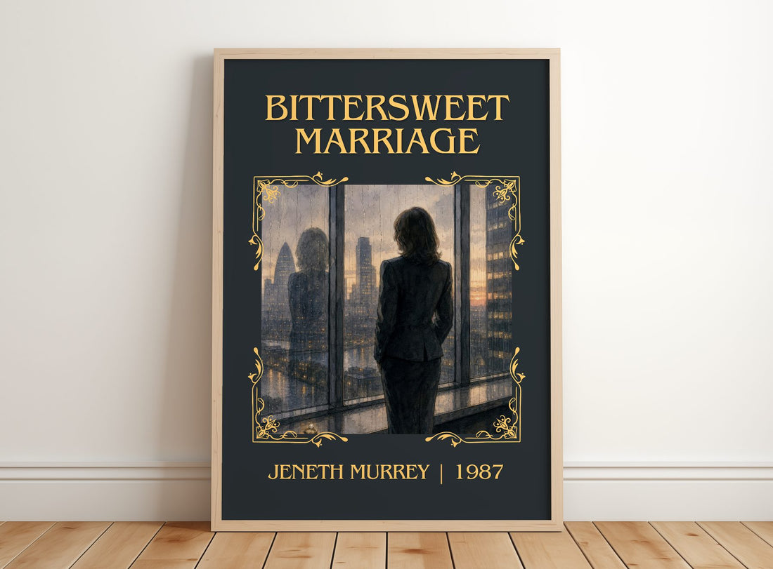 Bittersweet Marriage Classic Book Art Print by Jeneth Murrey – framed print leaning on a wooden floor