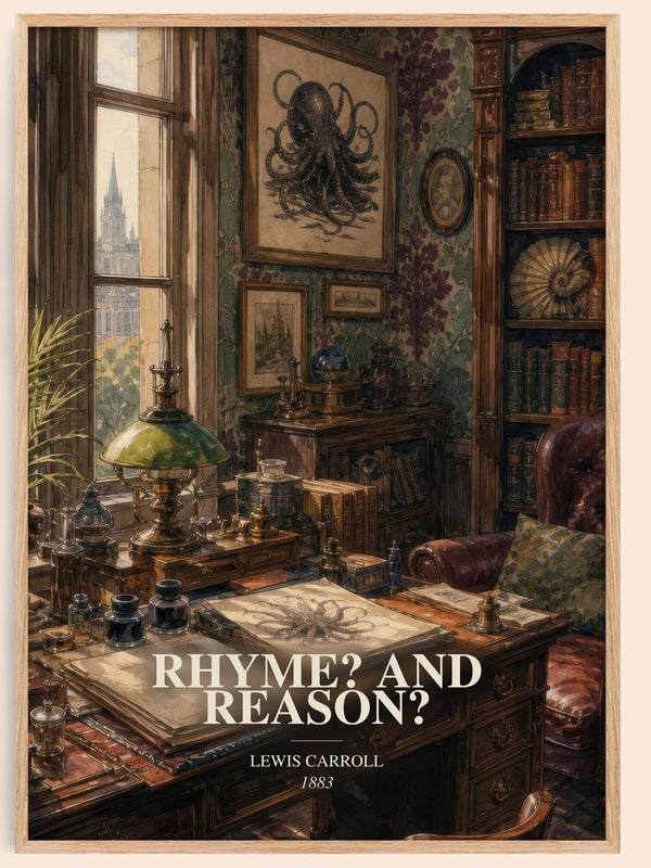 Rhyme? And Reason? watercolour book poster by Lewis Carroll – framed literary art print