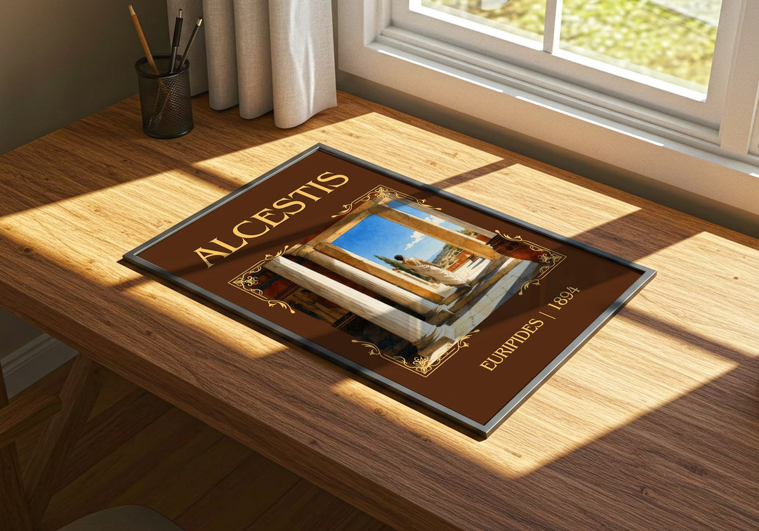 Alcestis Classic Book Art Print by Euripides – print on a sunlit desk
