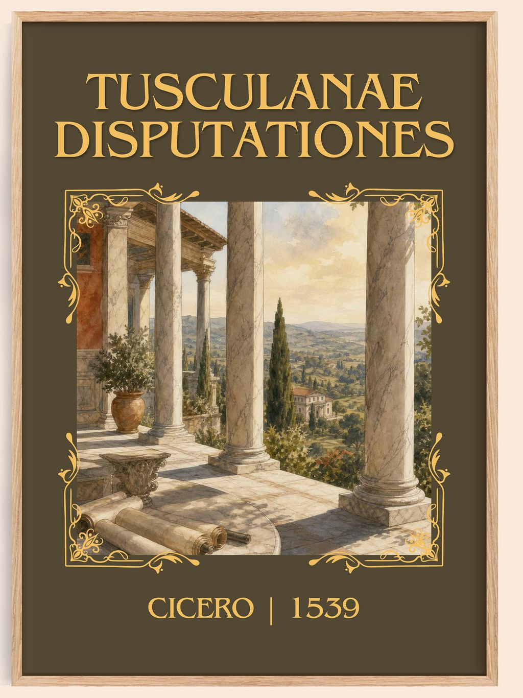 Tusculanae disputationes Classic Book Art Print by Cicero – book poster