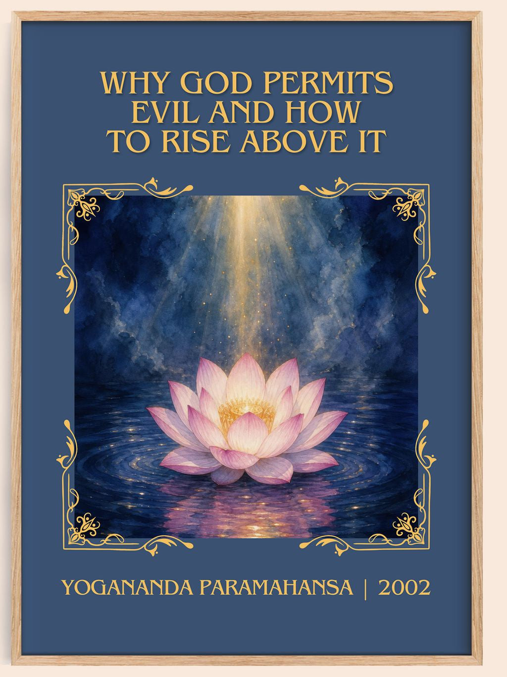 Why god permits evil and how to rise above it Classic Book Art Print by Yogananda Paramahansa – book poster