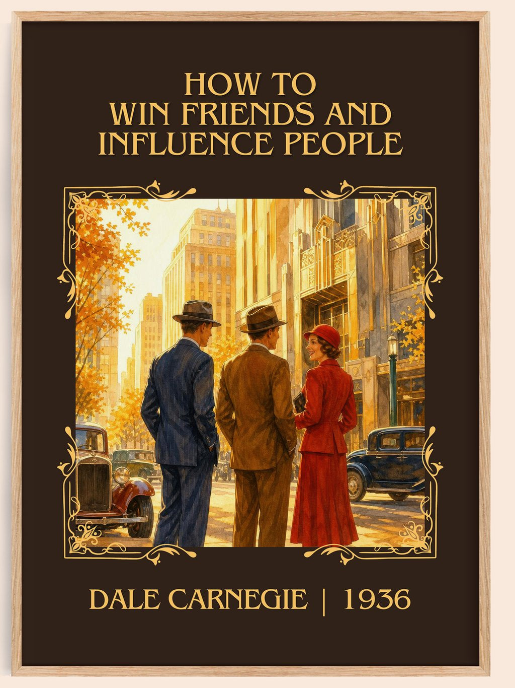 How to Win Friends and Influence People Classic Book Art Print by Dale Carnegie – book poster