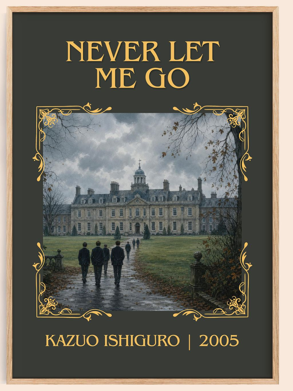 Never Let Me Go Classic Book Art Print by Kazuo Ishiguro – book poster