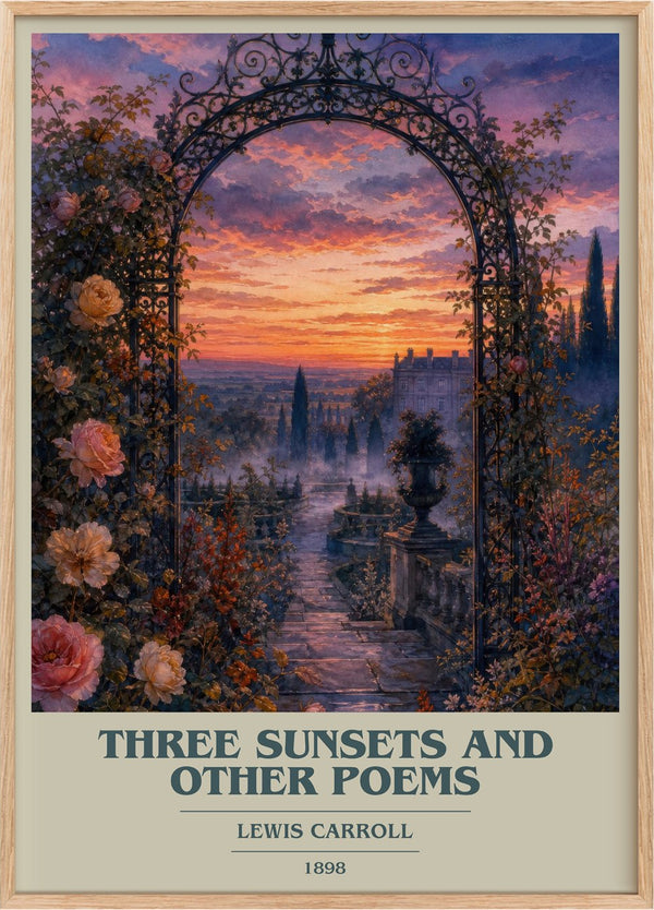 Three Sunsets And Other Poems Book Cover Poster by Lewis Carroll