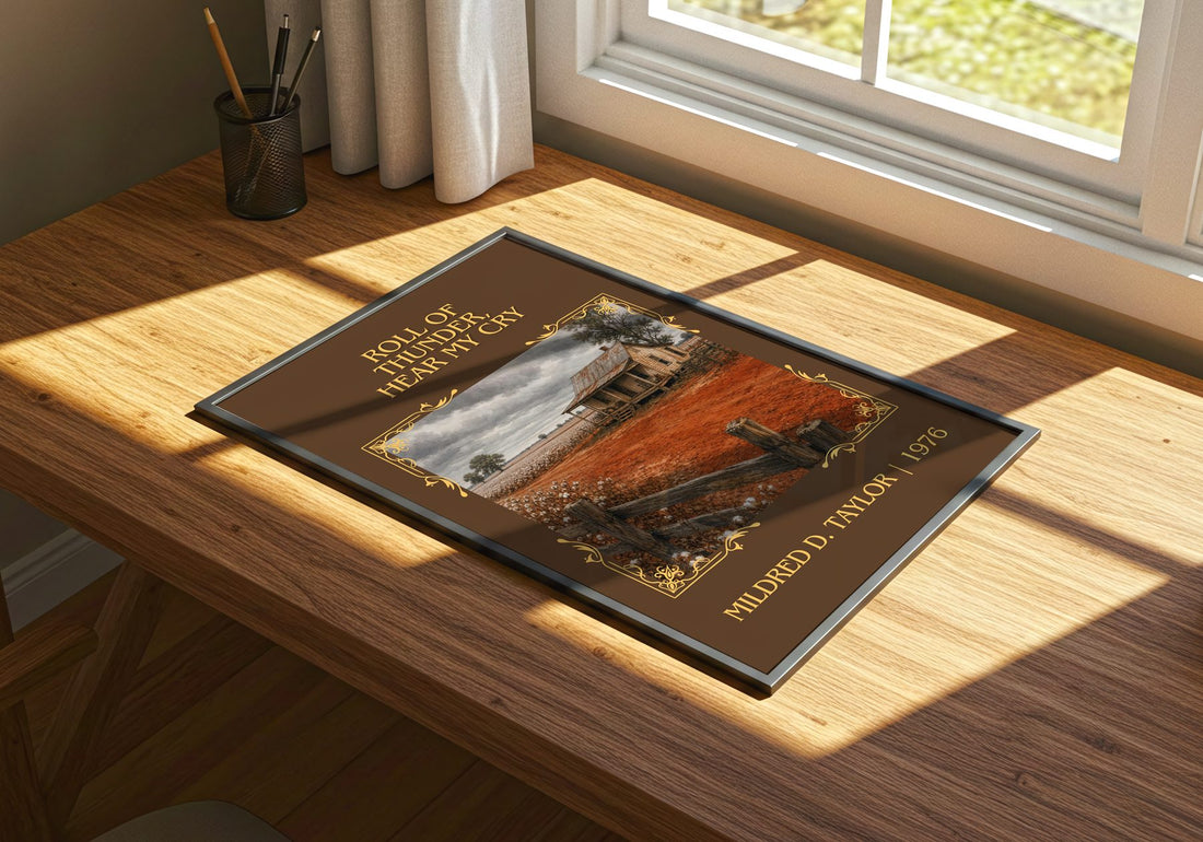 Roll of Thunder, Hear My Cry Classic Book Art Print by M. Taylor – print on a sunlit desk