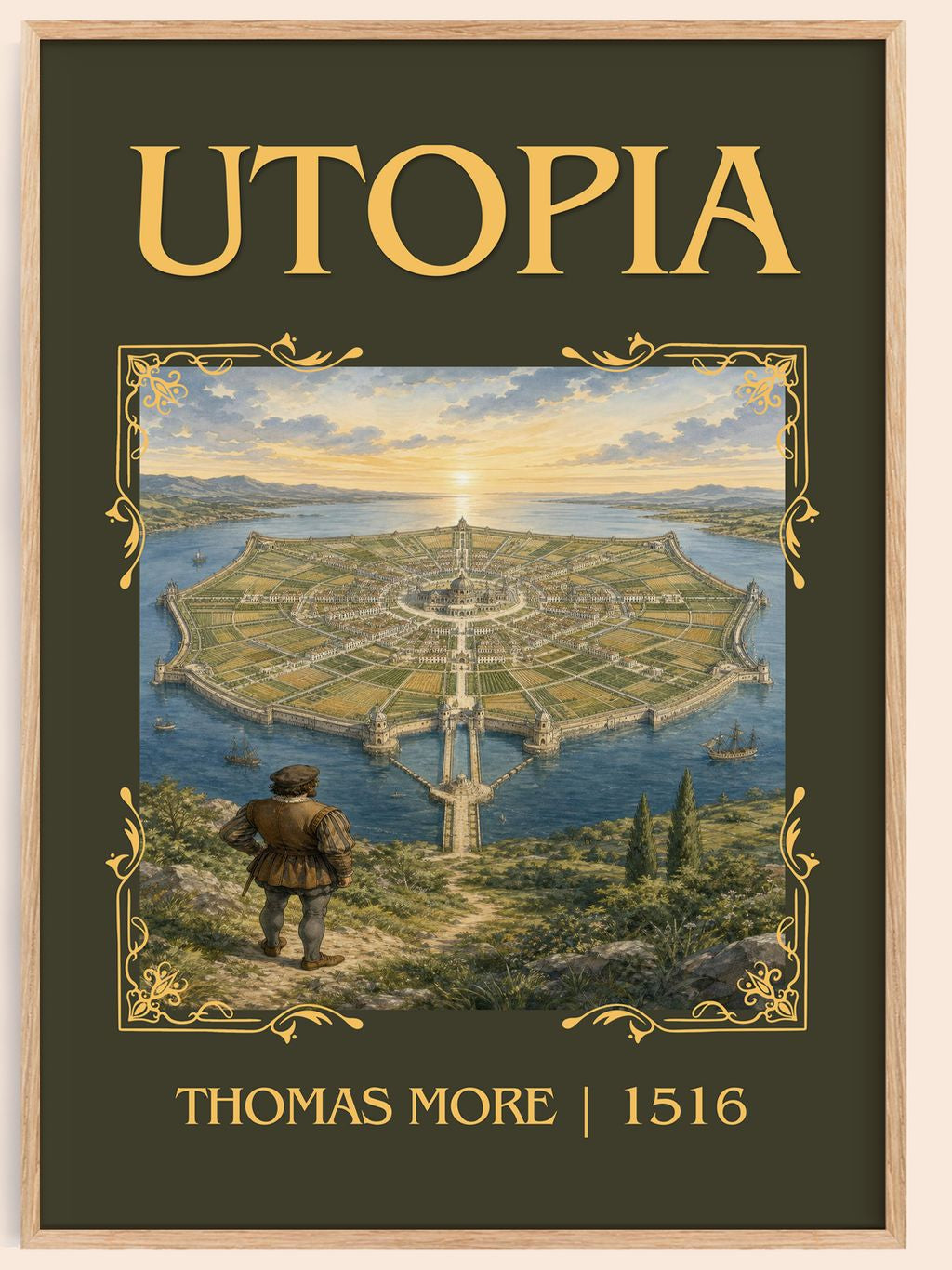 Utopia Classic Book Art Print by Thomas More – book poster
