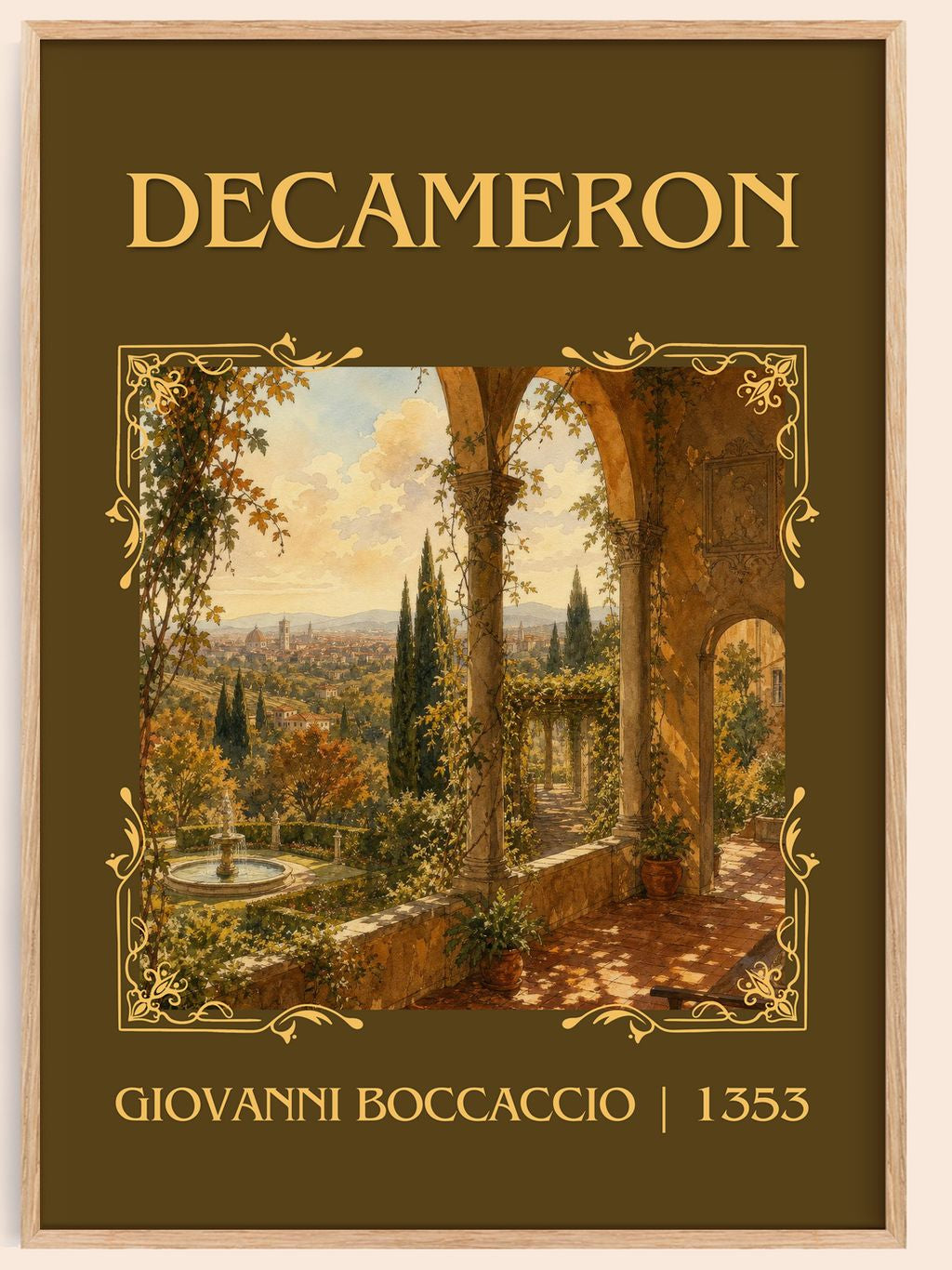 Decameron Classic Book Art Print by Giovanni Boccaccio – book poster