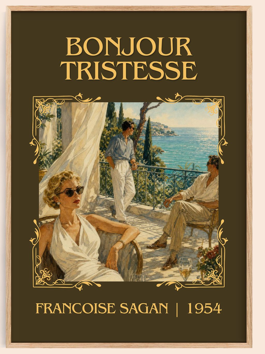 Bonjour Tristesse Classic Book Art Print by Francoise Sagan – book poster