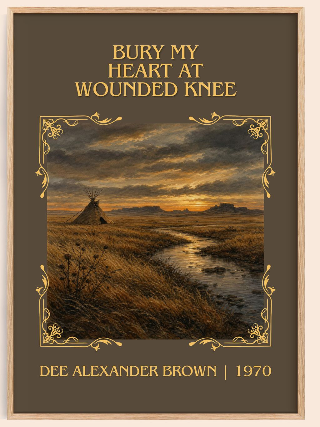Bury My Heart at Wounded Knee Classic Book Art Print by D. Brown – book poster
