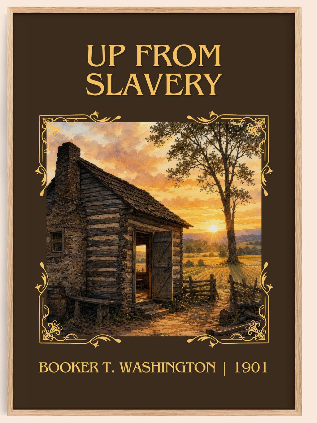 Up from Slavery Classic Book Art Print by Booker T. Washington – book poster