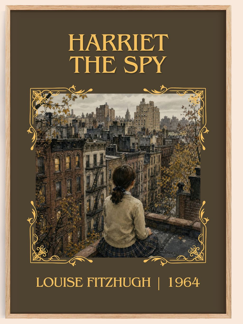 Harriet the Spy Classic Book Art Print by Louise Fitzhugh – book poster