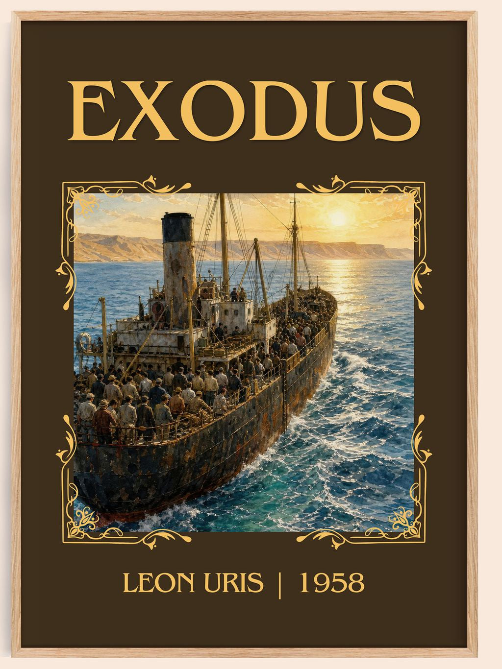 Exodus Classic Book Art Print by Leon Uris – book poster