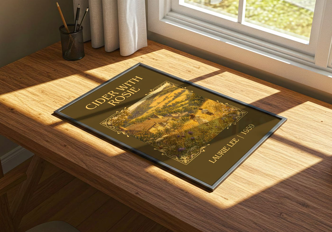 Cider with Rosie Classic Book Art Print by Laurie Lee – print on a sunlit desk